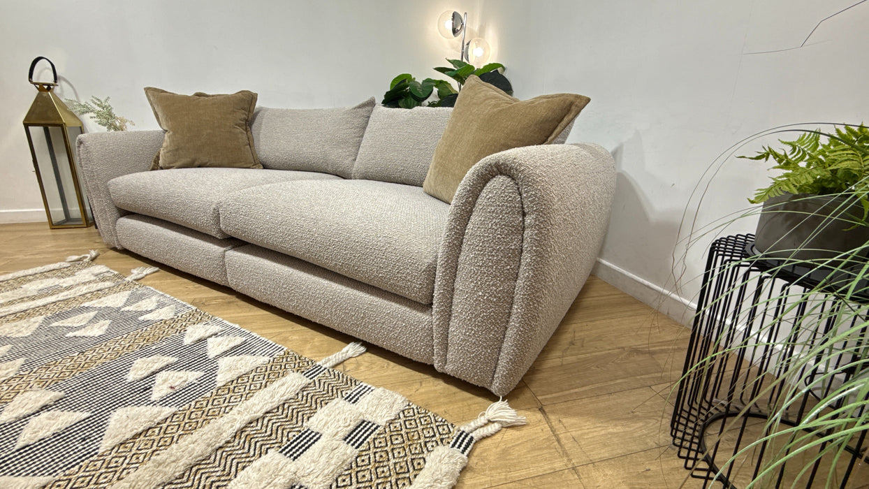 Sofology Marble Arch Fabric 4 Seater Split in Cologne Plain Mink/Natural Mix
