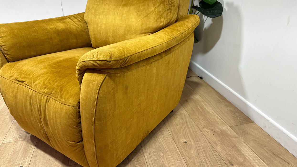 Sofology Parker Fabric Chair in Heritage Velvet Saffron