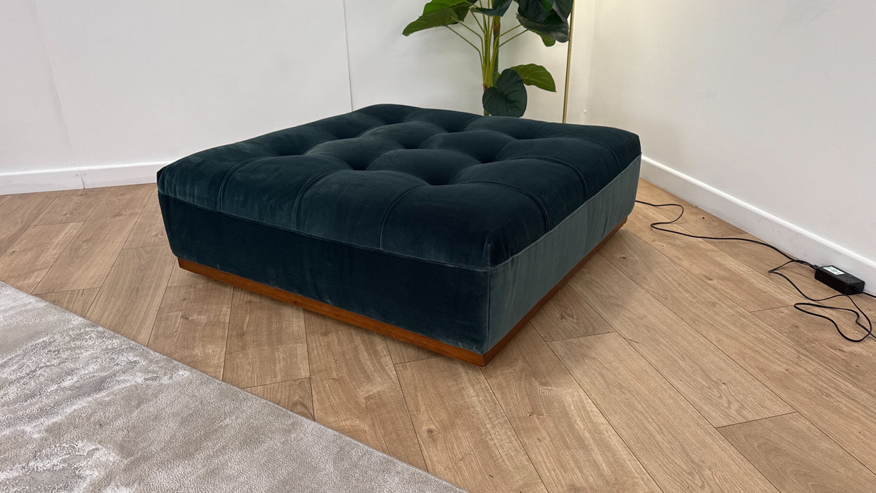 Sofology Weekend Fabric Designer Footstool in Forest Green