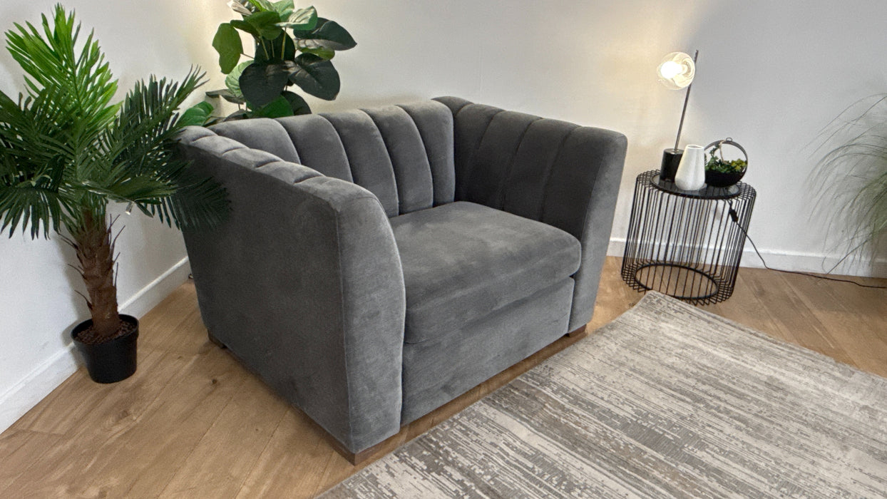 Sofology Downtown Fabric Loveseat in Soft Chenille Slate