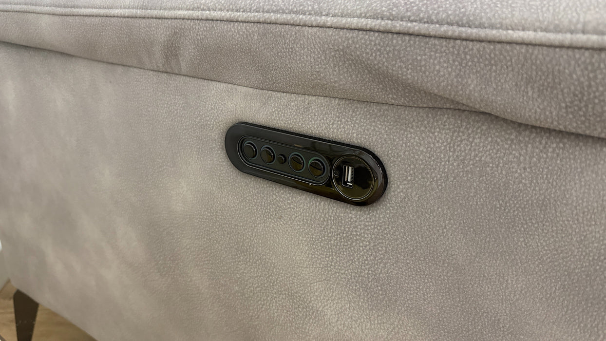 Sofology Illinois Fabric 2 Seater Console Power Recliner/Headrest in Lifestyle Mottled Marble