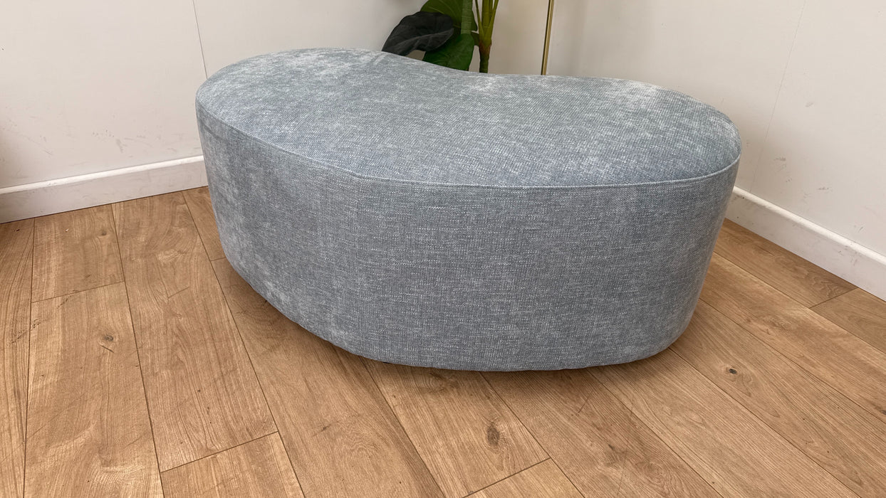 Sofology The Chloe Fabric Footstool in Linen Look Chenille Sky Mix