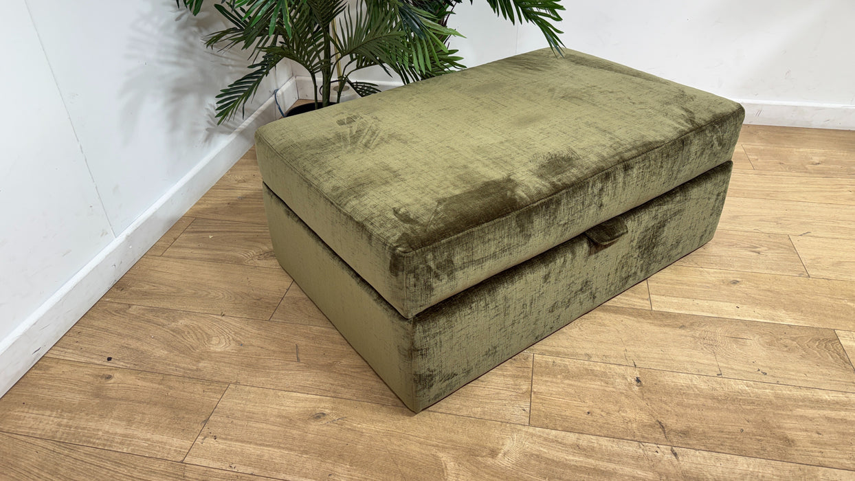 Sofology Regency Fabric Large Storage Footstool in Luxe Chenille Olive