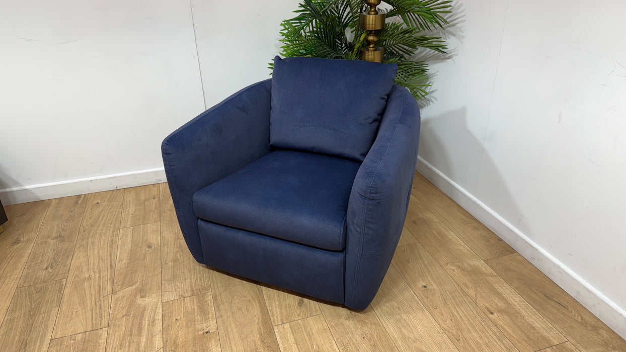 Sofology Marvella Fabric Swivel Chair in Lifestyle Flecked Navy