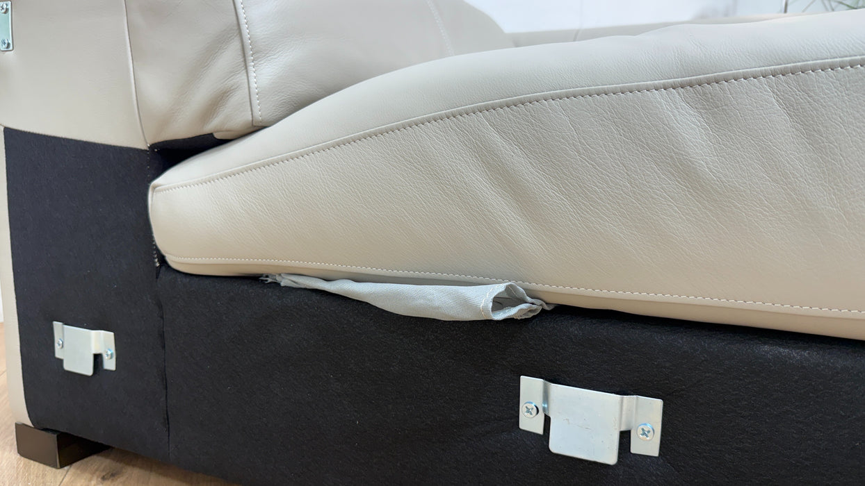 Sofology Metropolitan Leather 4 Seater Chaise Sofa Bed with Storage in Trusty Matt Plus Stone