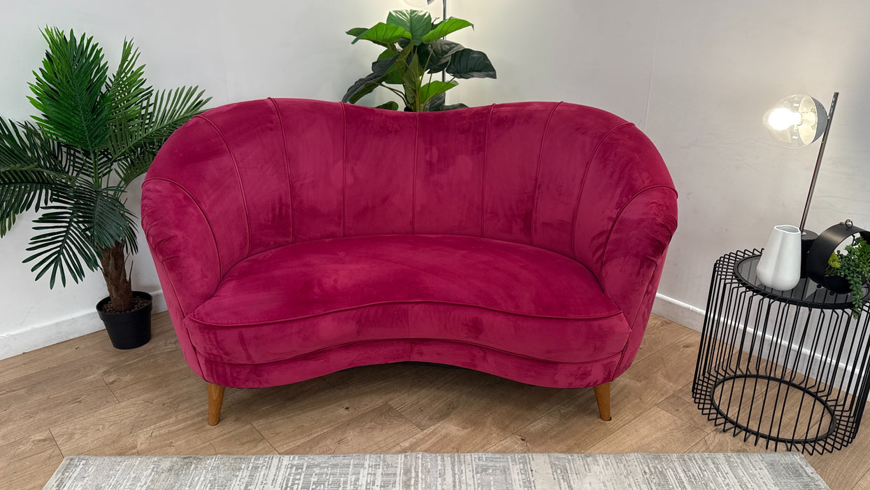 Sofology Perle Fabric 2 Seater in Plush Fuschia