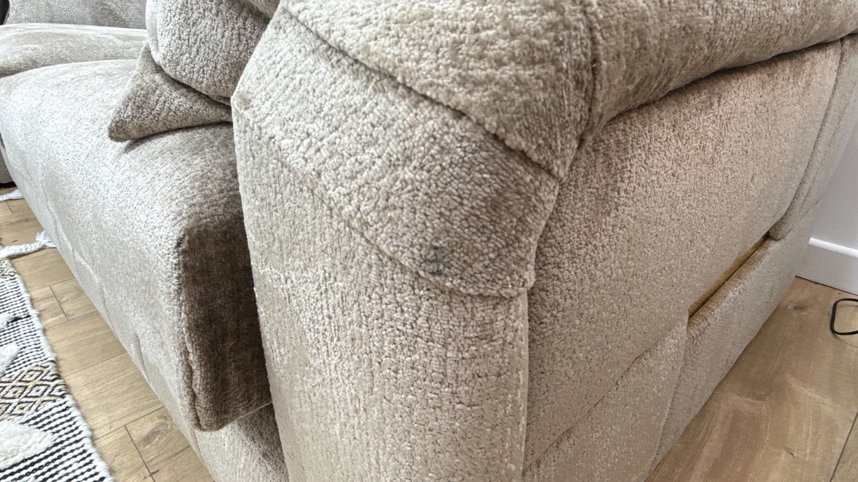 Sofology Westwood Fabric 3 Corner 3 Gold Trim in Teddy Chenille Mink Mix