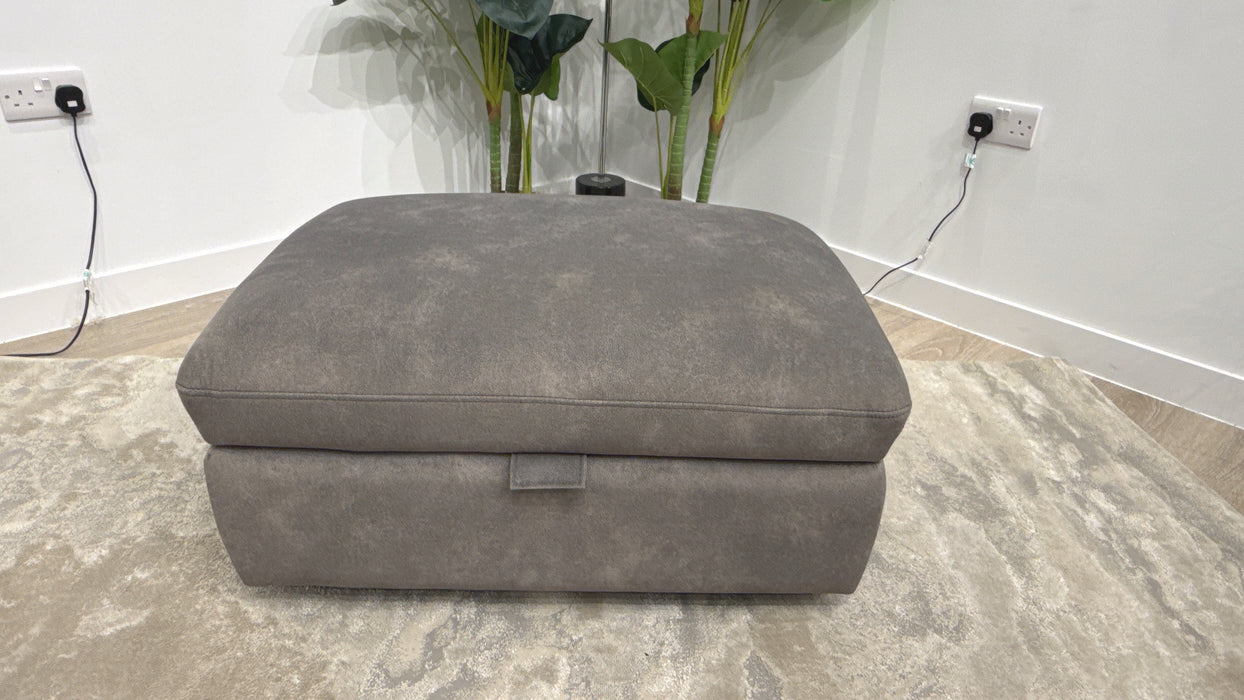Sofology Hudson Fabric Storage Footstool in Lifestyle Flecked Mocha