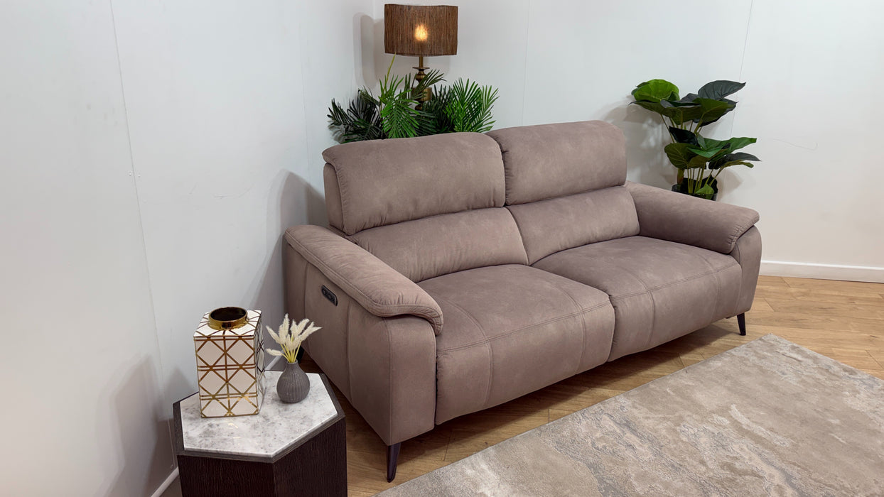 Sofology Bailey Fabric 2.5 Seater Power Recliner/Headrest in Lifestyle Flecked Nutmeg