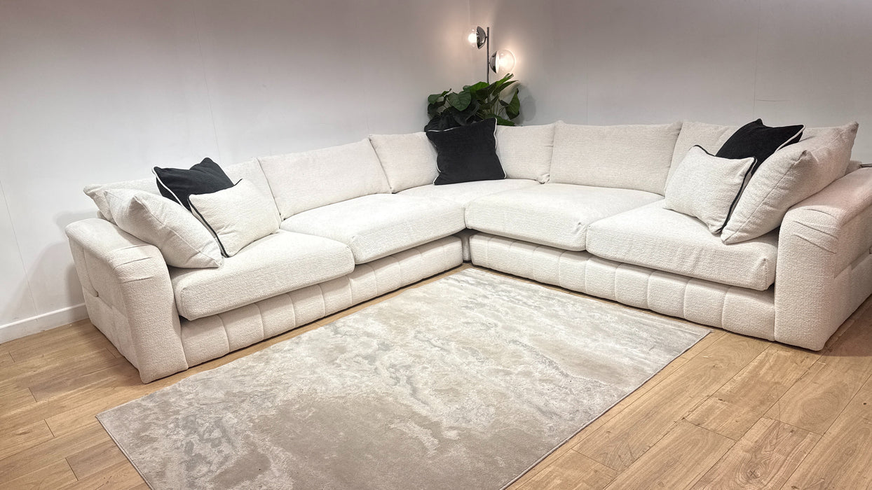 Sofology Westwood Fabric 3 Corner 3 in Soft Boucle Ecru Mix