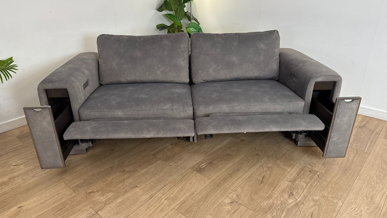 Sofology The Elixir 2.5 Seater Fabric Recliner Sofa in Lifestyle Flecked Mocha