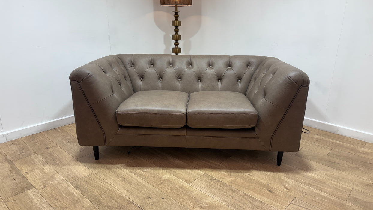 Sofology Bridgerton Leather 2 Seater in Relaxed Natural Grain Taupe Mix