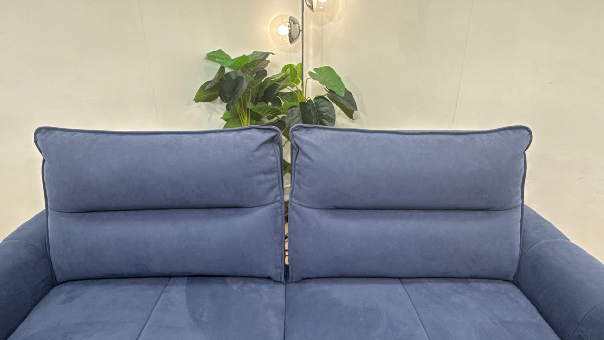 Sofology Sanctuary Fabric 3 Seater Double Power Chaise Power Motion Back in Lifestyle Nubuck Feel Navy