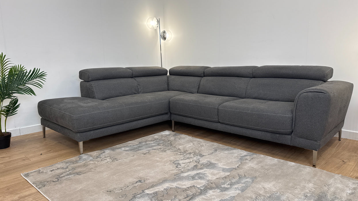 Venezia - Fabric Open Terminal 1 Corner 2 Sofa - Charcoal