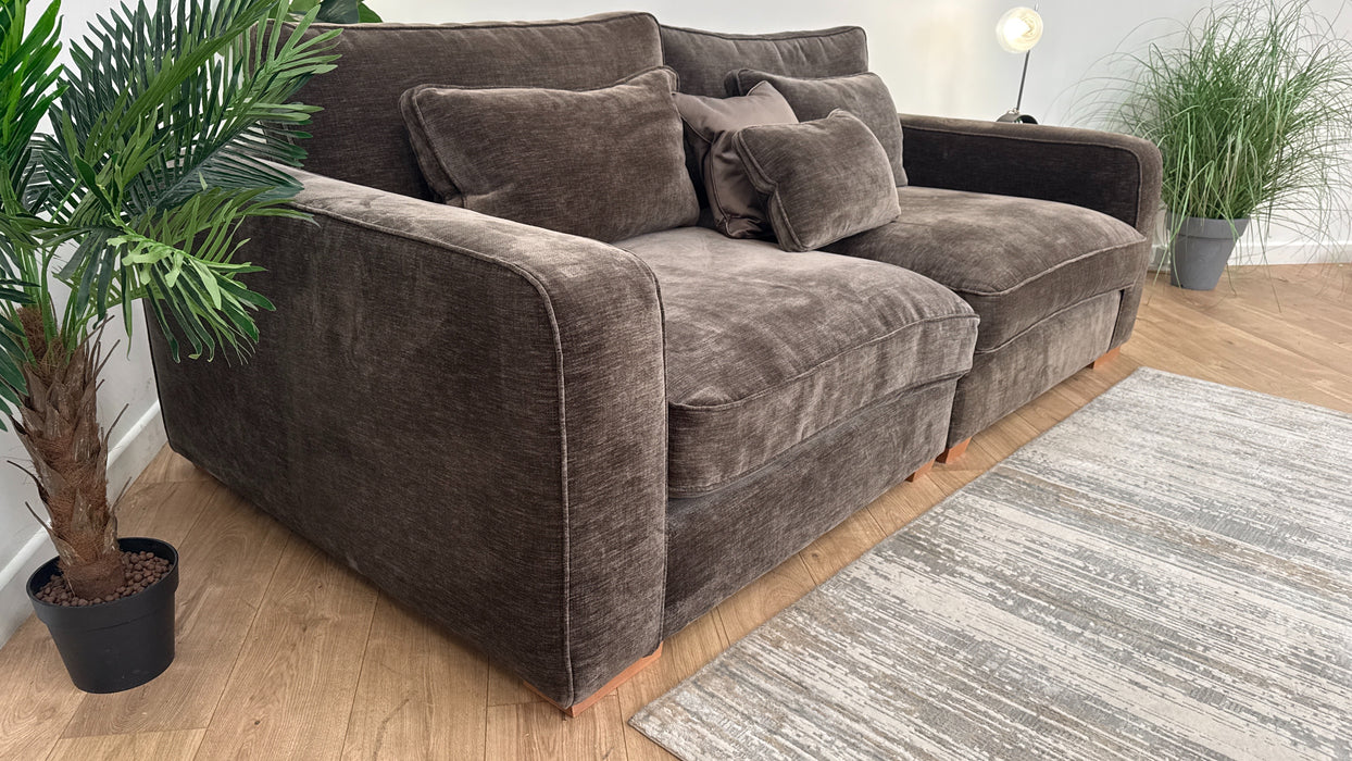Sofology Cavalli Fabric 3 Seater in Chenille Mushroom