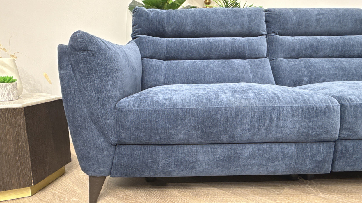 Sofology Sasso Fabric 2.5 Seater Power Recliner in Cosy Sherpa Denim