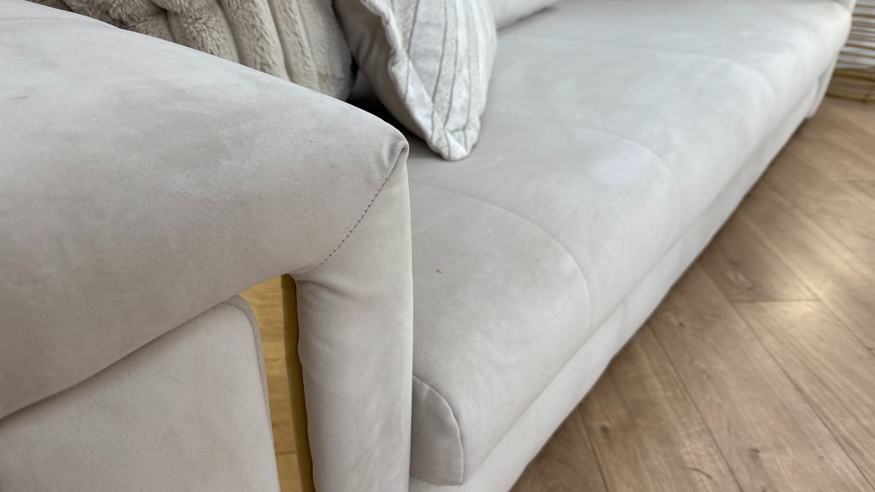 Sofology The Oscar 4 Seater Fabric Sofa in Super Matt Velvet Ecru Mix