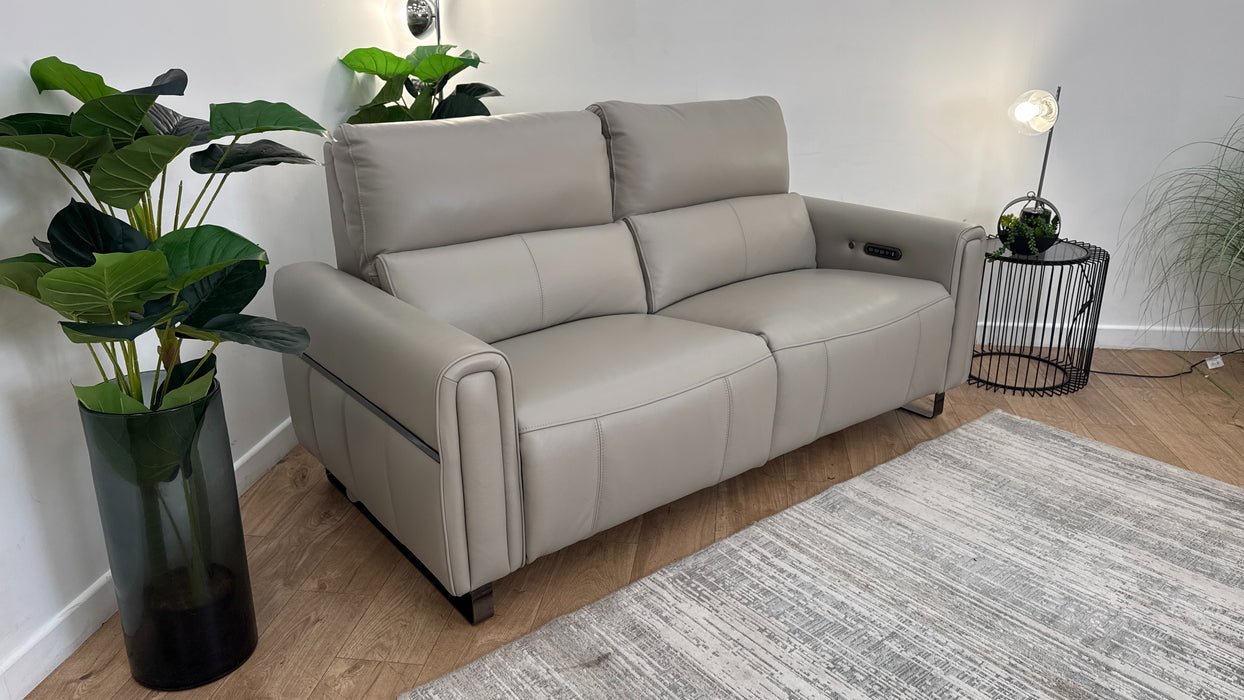 Sofology The Ravello Leather Recliner 2.5 Seater in Light Grey