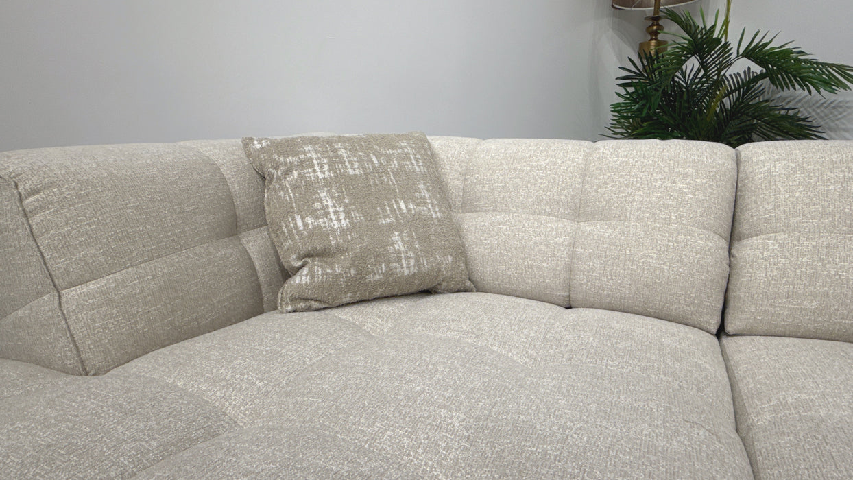 Sofology  Moritz 4 Seater Double Chaise Fabric Sofa in Chenille Natural