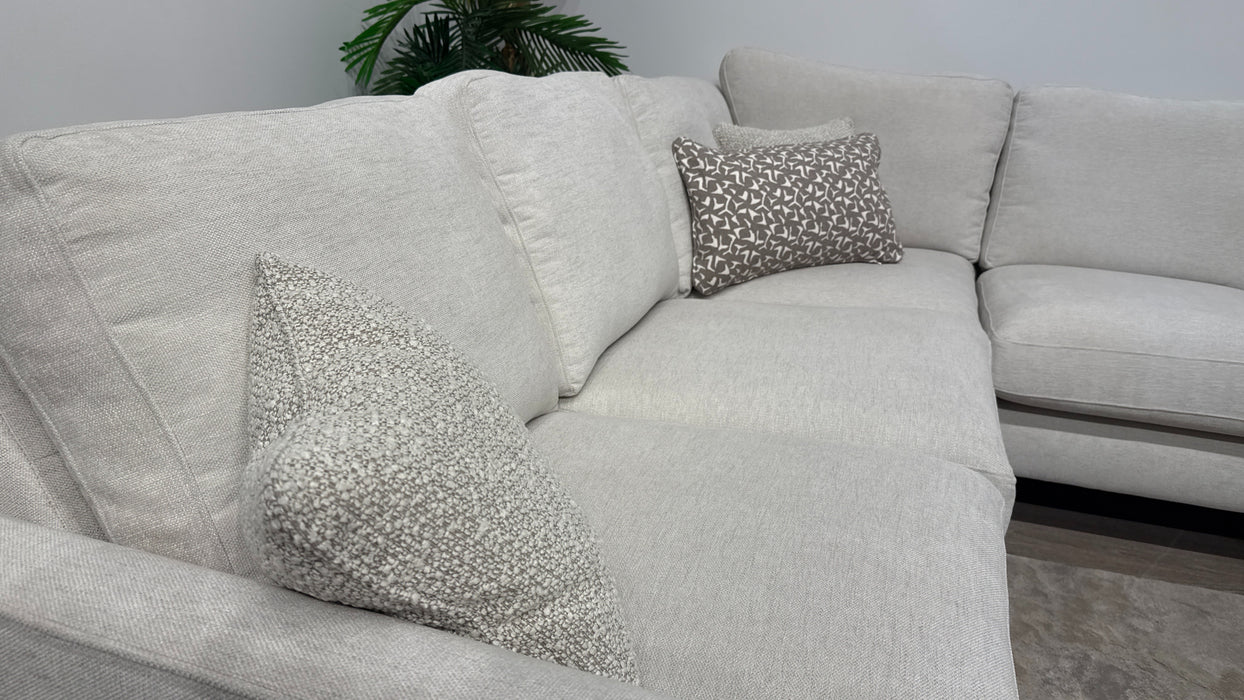 Sofology Hackney Fabric 2 Corner 1 Chaise Sprung Seats in Linen Look Chenille Mist Mix