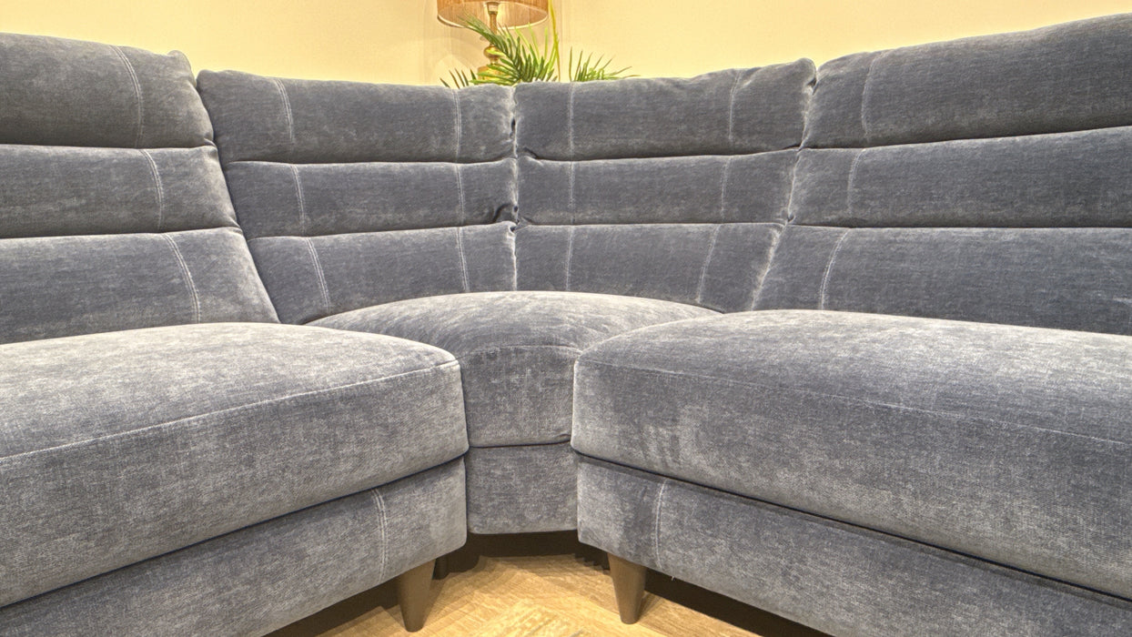 Sofology Sasso Fabric 3 Corner 1 in Soft Relaxed Chenille Navy