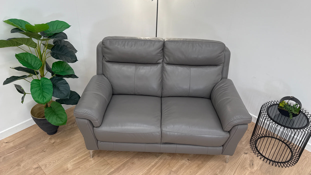 Lucca 2 Seater - Leather Sofa - Fossil Grey