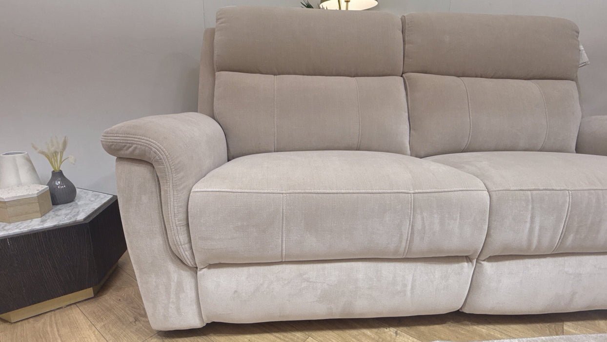 Sofology Bradie Fabric 2.5 Seater Power Recliner/Headrest in Relaxed Chenille Cotton