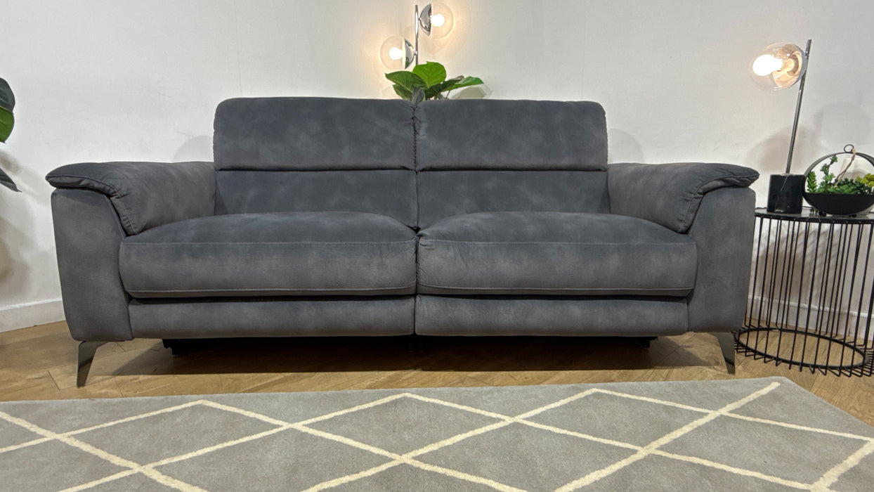 Sofology The Illinois 3 Seater Fabric Recliner Sofa in Lifestyle Mottled Charcoal