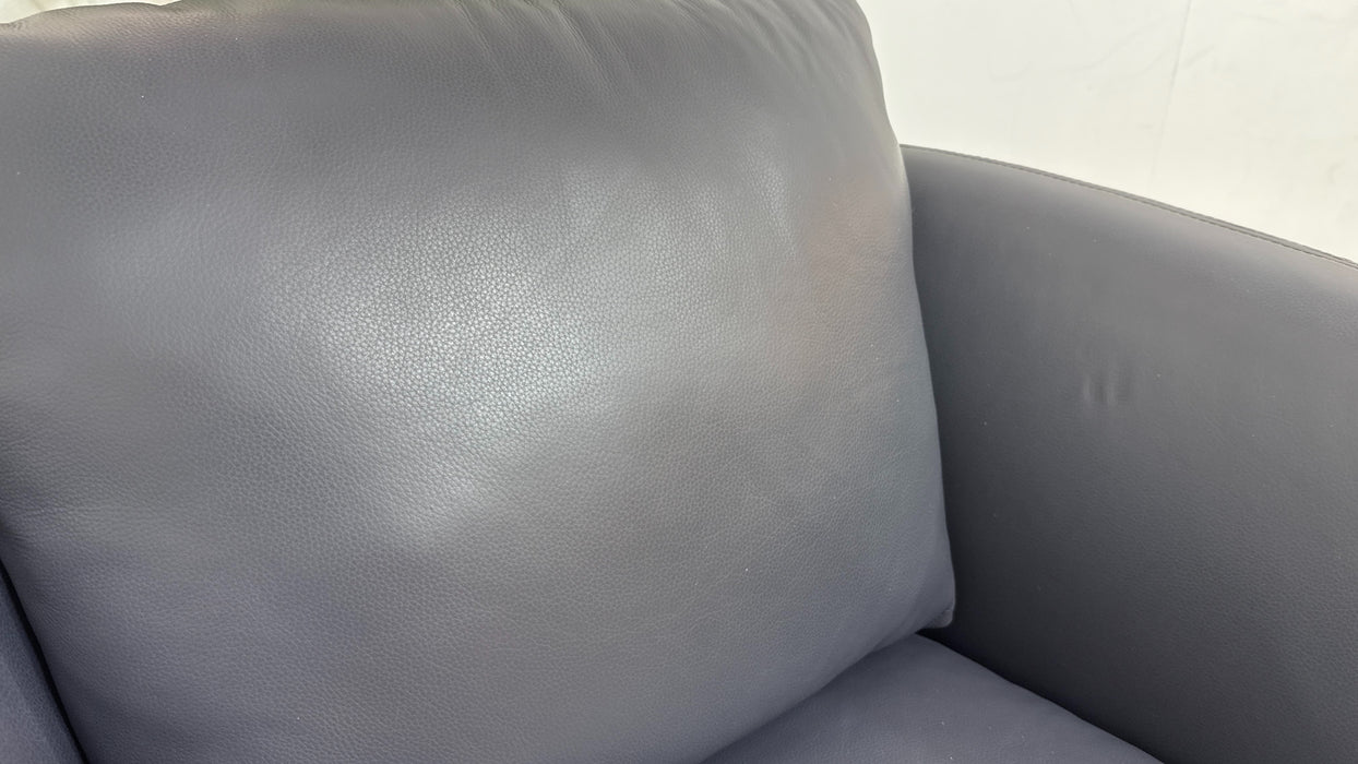 Sofology Marvella Leather Swivel Chair in Trusty Sheen Lavender Grey