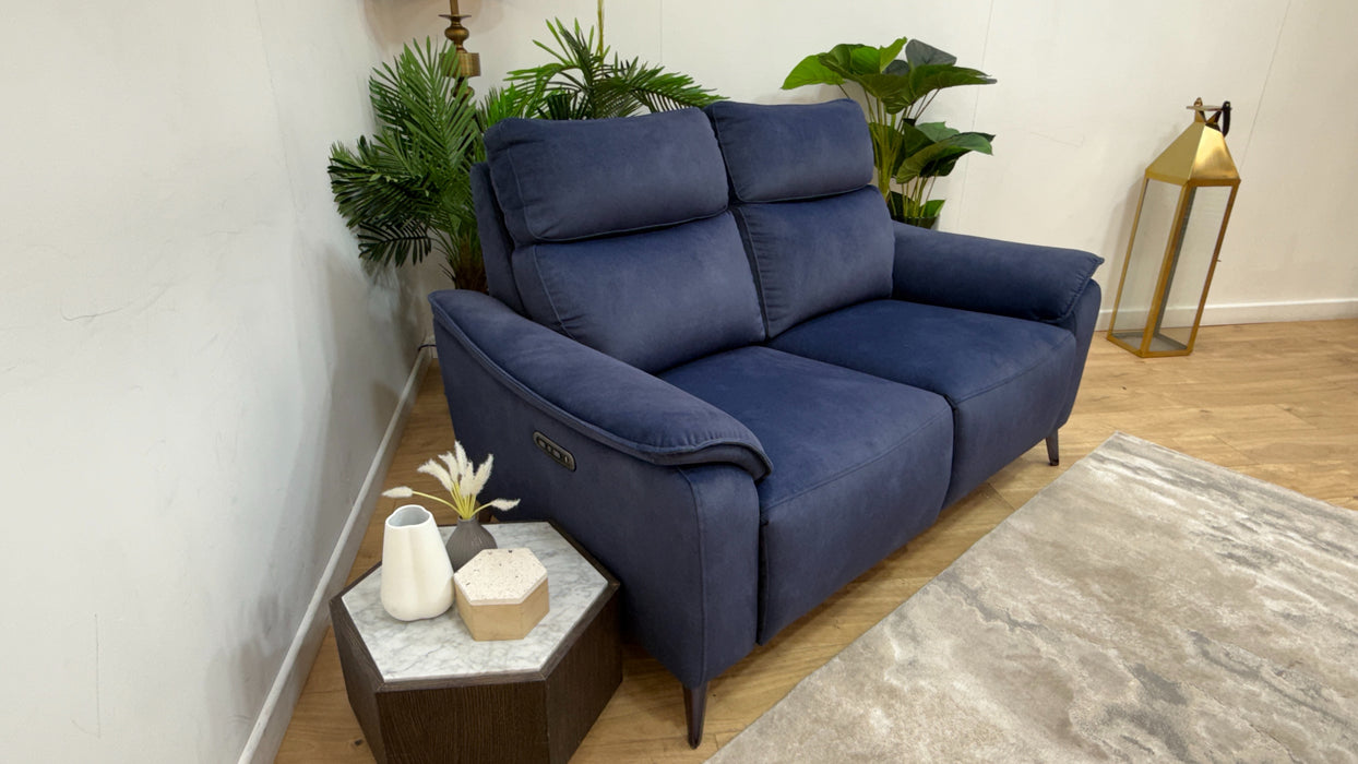 Sofology Arlo Fabric 2 Seater Power Recliner/Headrest in Lifestyle Flecked Navy