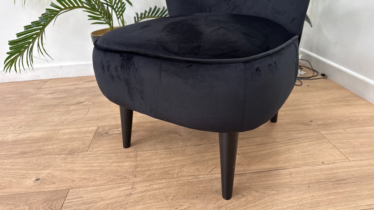 DFS Fabric Slipper Accent Chair in Black