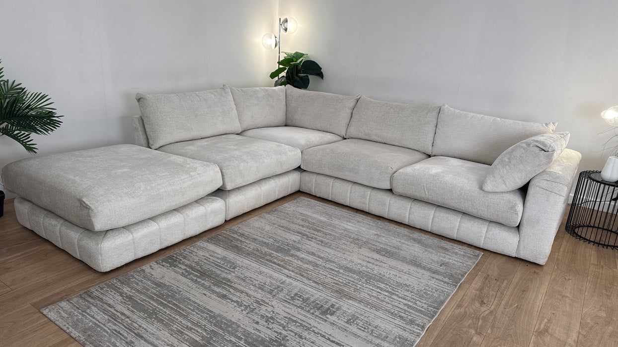 Sofology The Westwood Fabric Chaise 1 Corner 3 No Trim in Teddy Chenille Mist