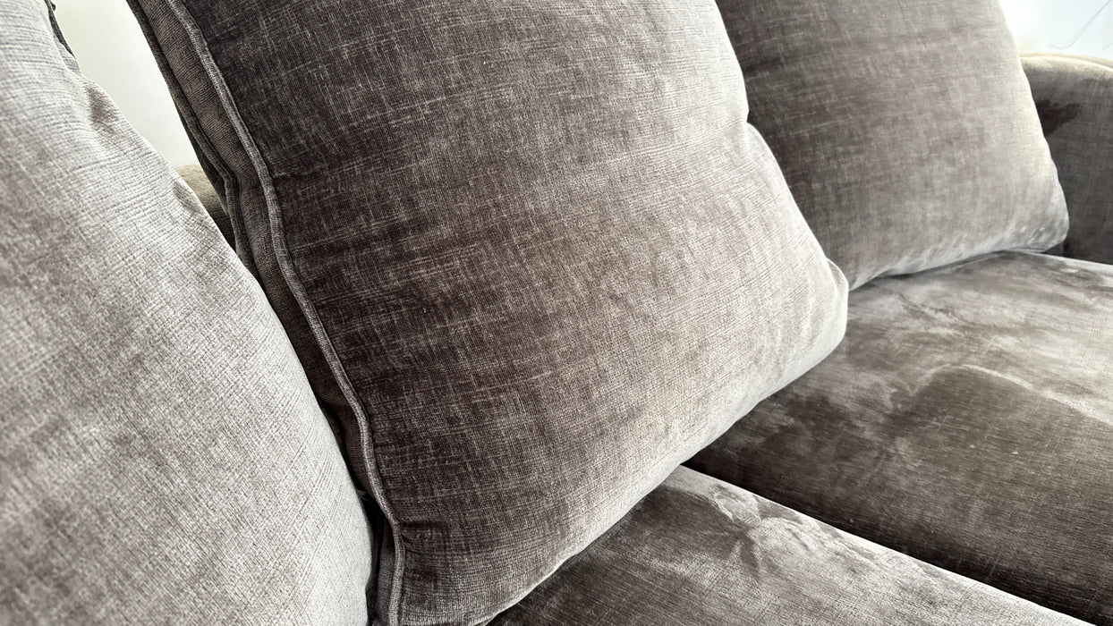 Sofology The Valentina Fabric 3 Seater Foam Seats Pillow Back in Luxury Chenille Truffle Mix