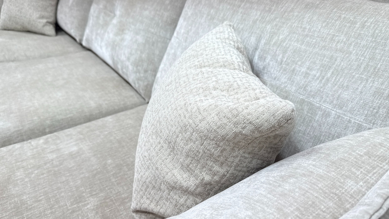 Sofology Portobello Fabric Chaise 3 Seater Sofabed Foam Seats Hybrid Pocket Mattress in Luxury Chenille Mist Mix