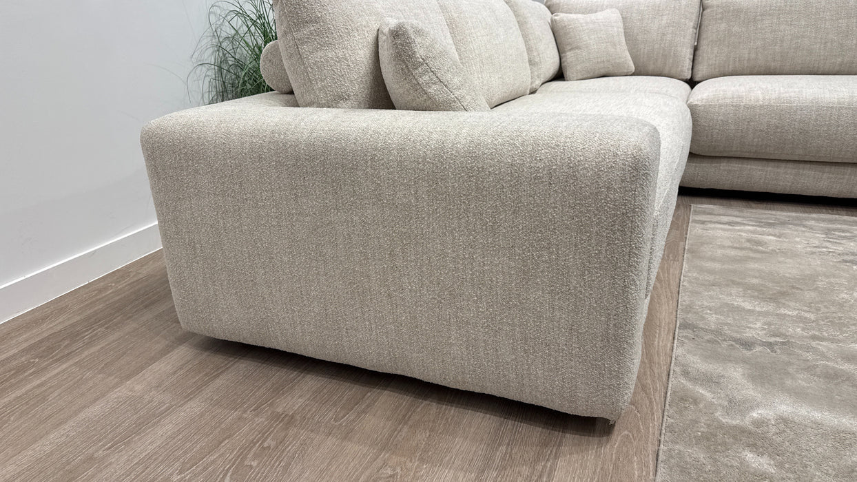 Sofology Amalfi Fabric 2 Corner 1 Chaise in Micro Flecked Boucle Natural
