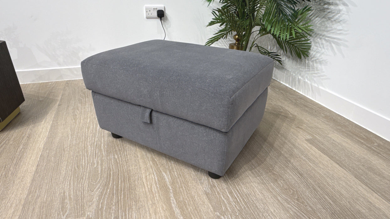 Sofology Islington Fabric Storage Footstool in Grey