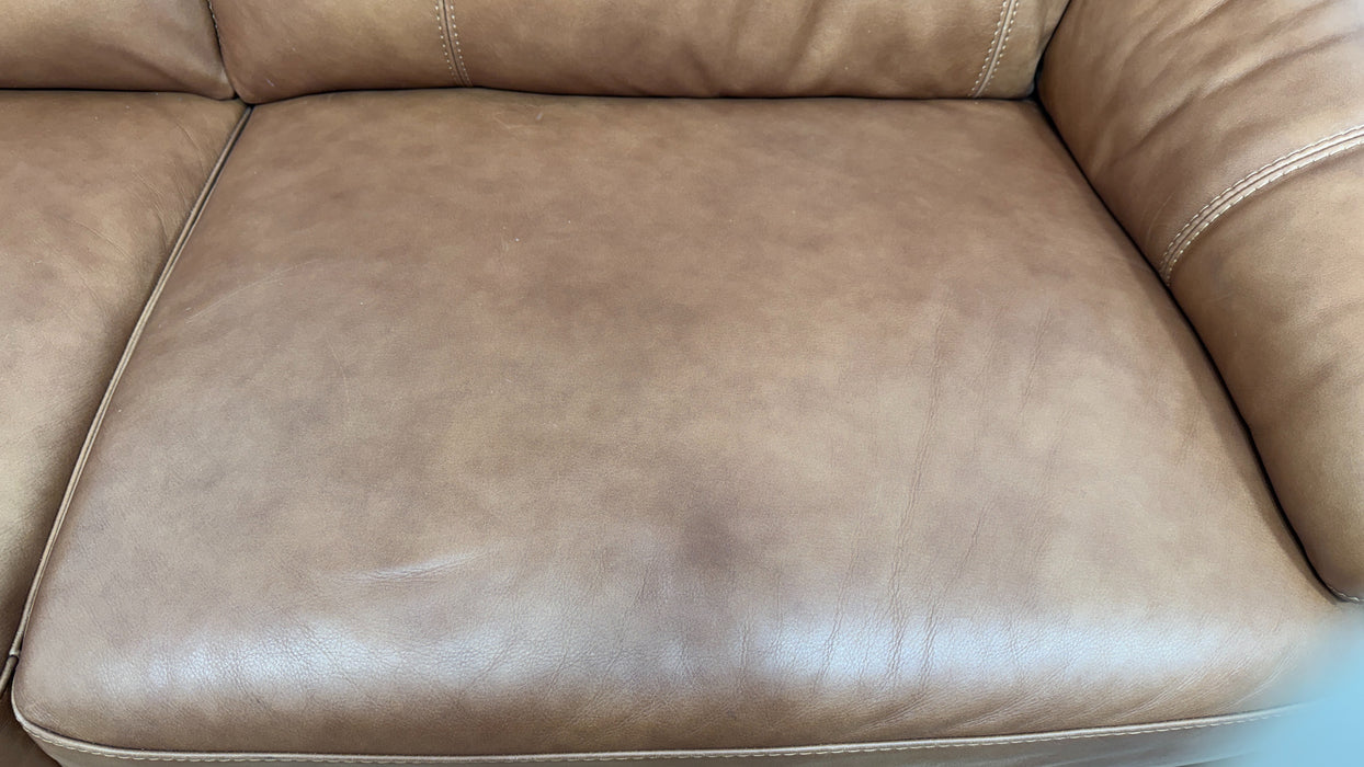 Sofology Santina Leather 3 Seater in Relaxed Soft Tan