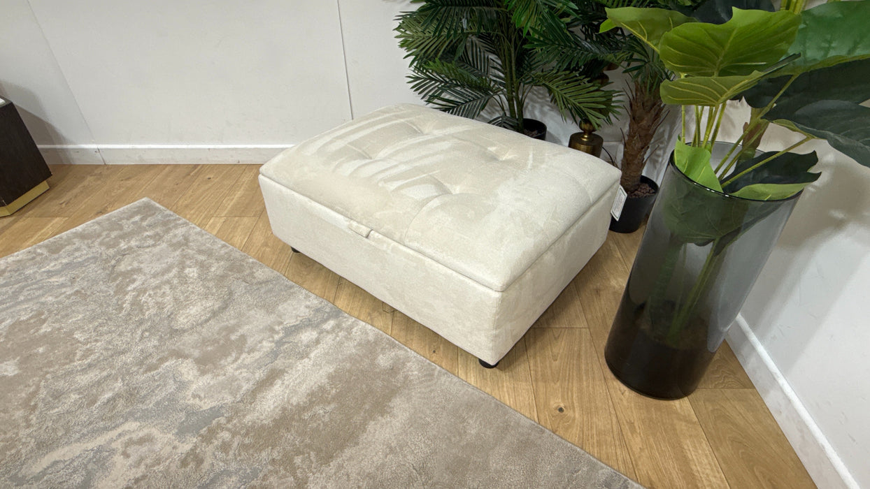 Sofology Ascot Fabric Storage Footstool in Soft Sherpa Natural