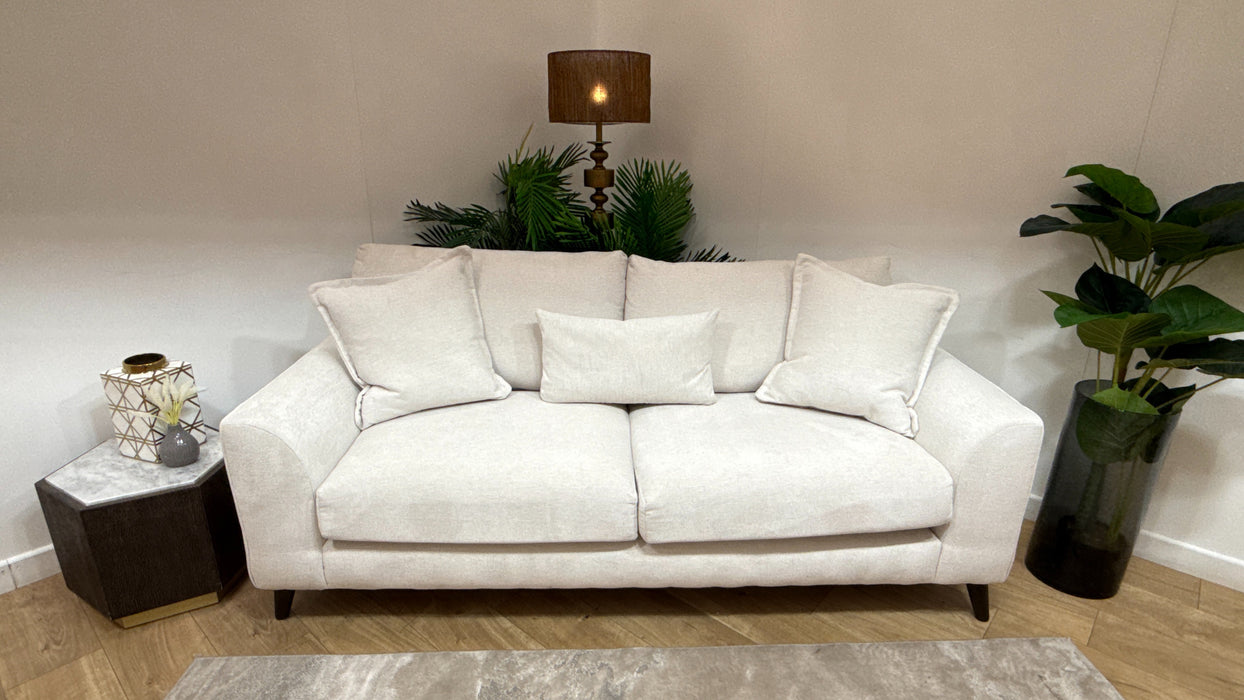 Sofology Mayfair Fabric 3 Seater Foam Seats in Linen Look Chenille Mist