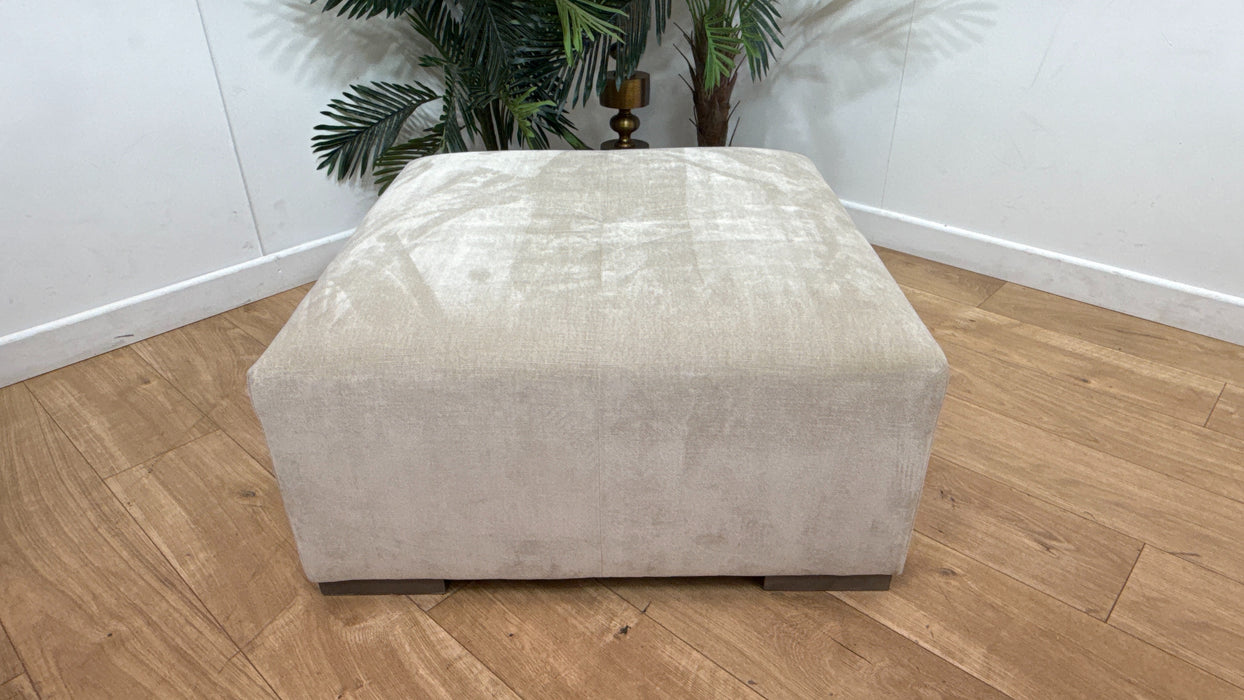 Sofology Strato Fabric Designer Footstool in Soft Chenille Linen