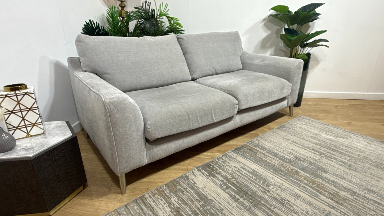 Sofology Mayfair Fabric 3 Seater in Soft Chenille Silver/Silver Mix