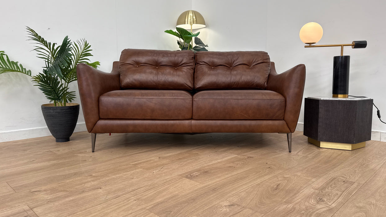 Cordelia 2 Seater - Leather Sofa - Alaska Whiskey