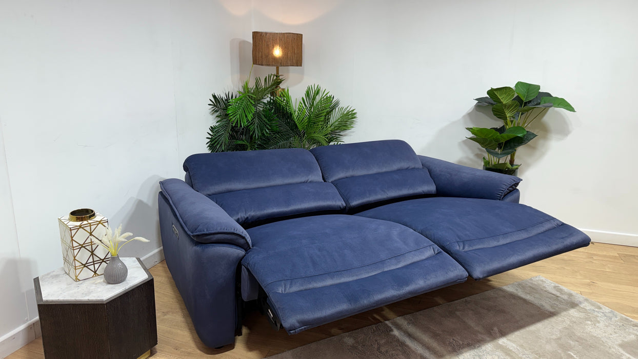 Sofology Hugo Fabric 2.5 Seater Power Recliner/Headrest in Lifestyle Flecked Navy