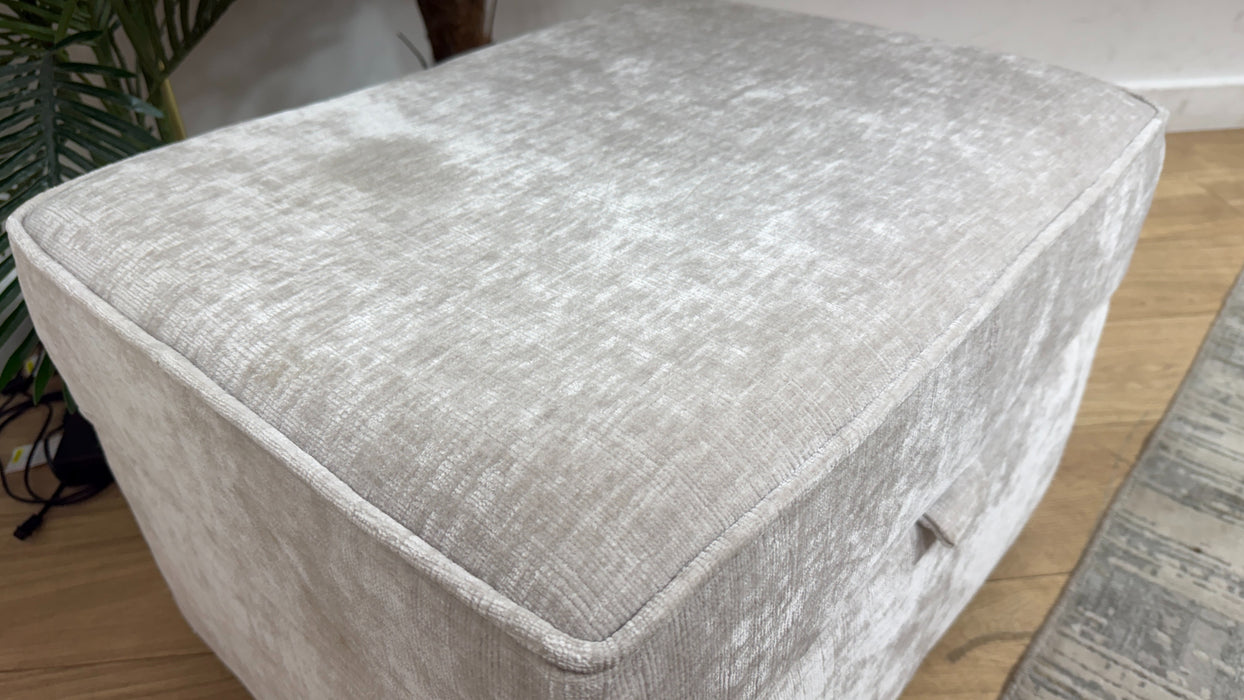 Sofology Georgio Fabric Storage Footstool Extra Flex Interior in Luxe Chenille Oyster