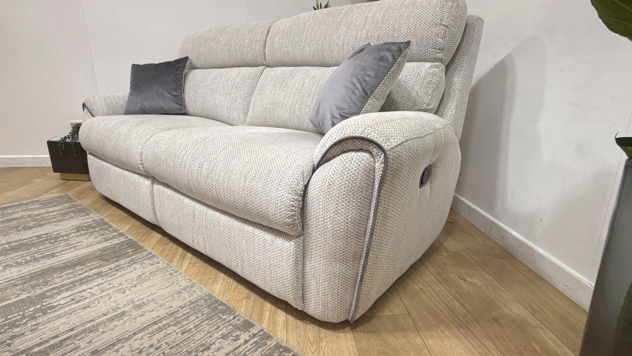 DFS Fabric Pittsburgh 3 Seater Manual Recliner in Sky