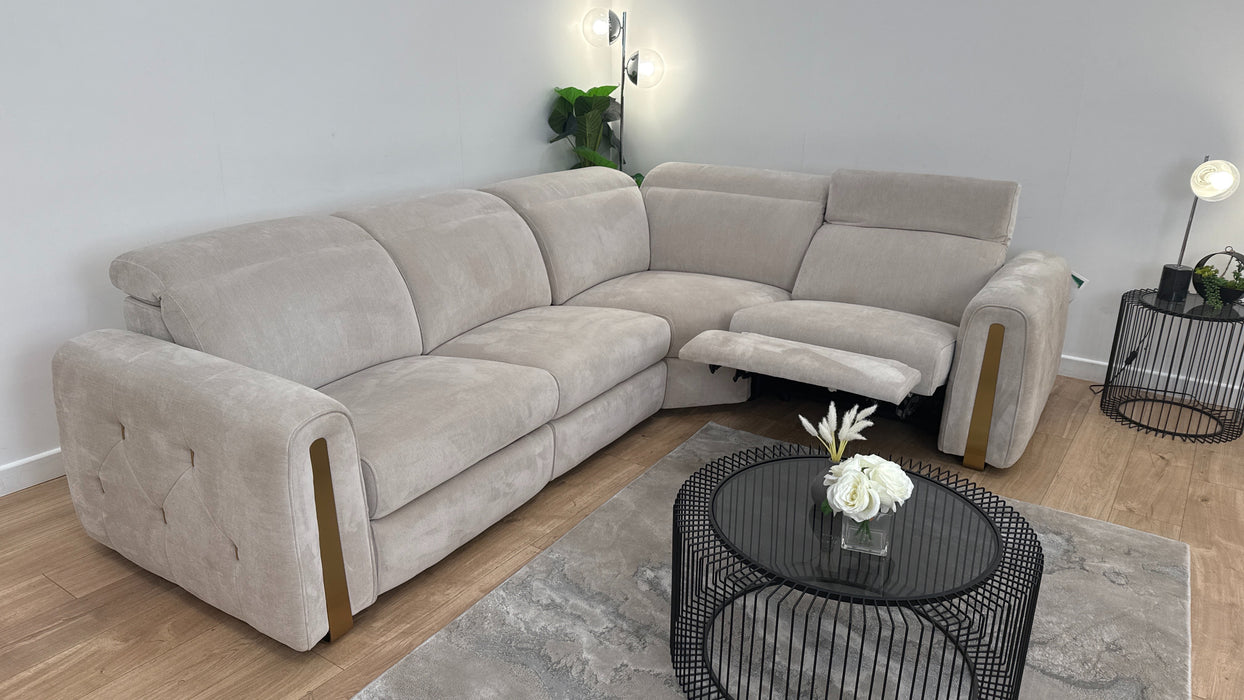 Sofology The Kingsbridge 3 Corner 1.5 Fabric Recliner Sofa in Relaxed Chenille Cotton