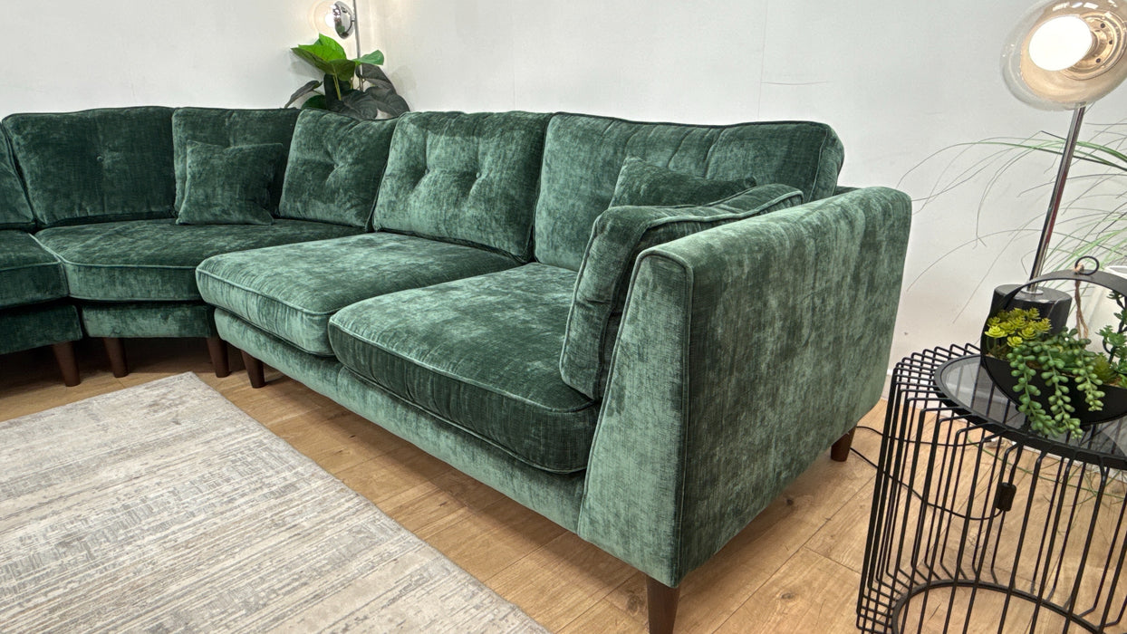 Sofology Cricket Fabric Open End 1 Corner 2 Sofa in Chenille Forest Green