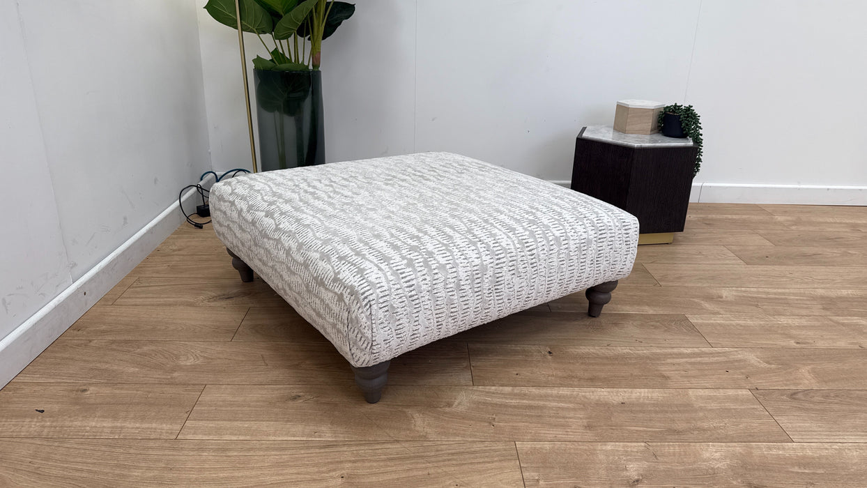 Sofology The Highgrove Fabric Footstool in Textured Pebble