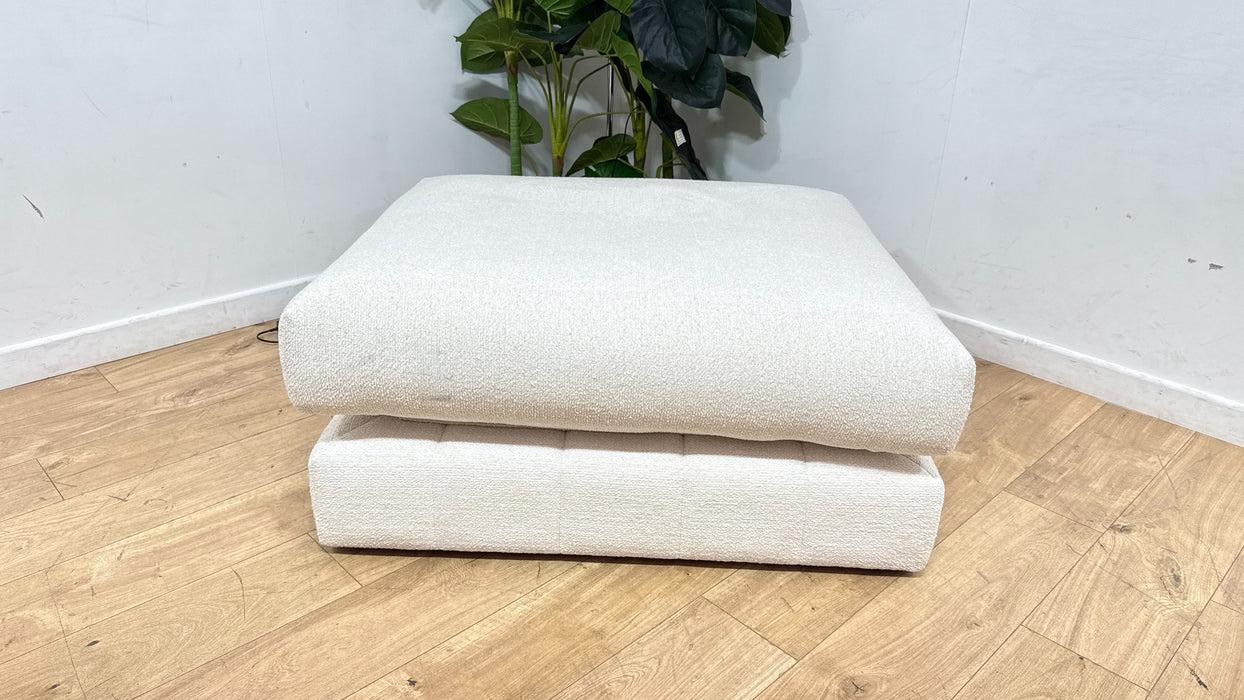 Sofology Westwood Fabric Footstool in Soft Boucle Ecru