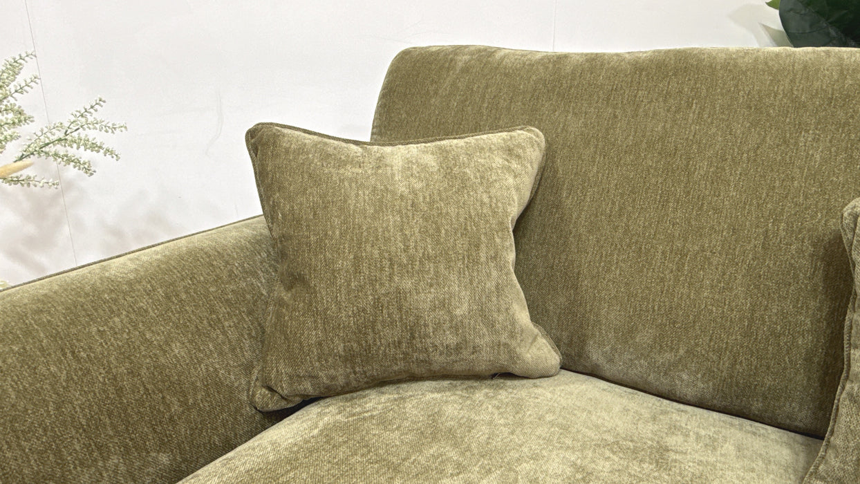 Sofology Hackney Fabric Chaise 4 Seater Sprung Seats in Lifestyle Plush Chenille Olive